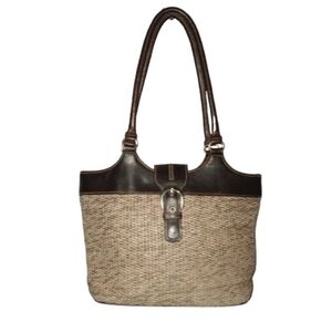 Brown and Tan Woven Grandmacore Women's Baguette coquette prep 2 Tone Gorpcore
